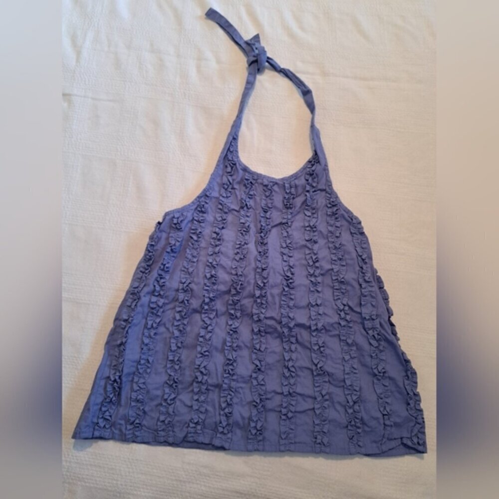 Gymboree girls size 9 purple halter top, ruffles down the front